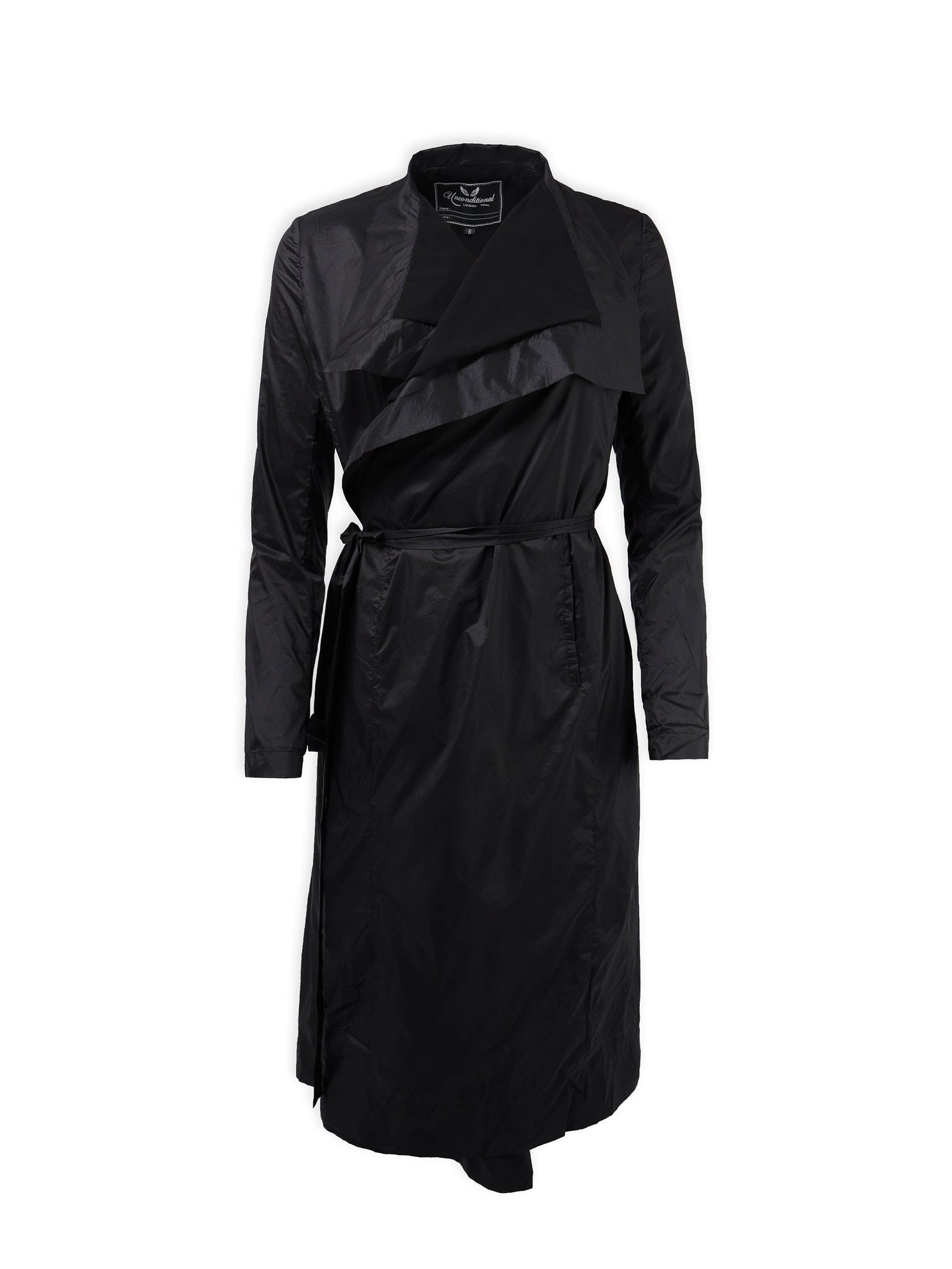 Asymmetric Lightweight Coat in Black