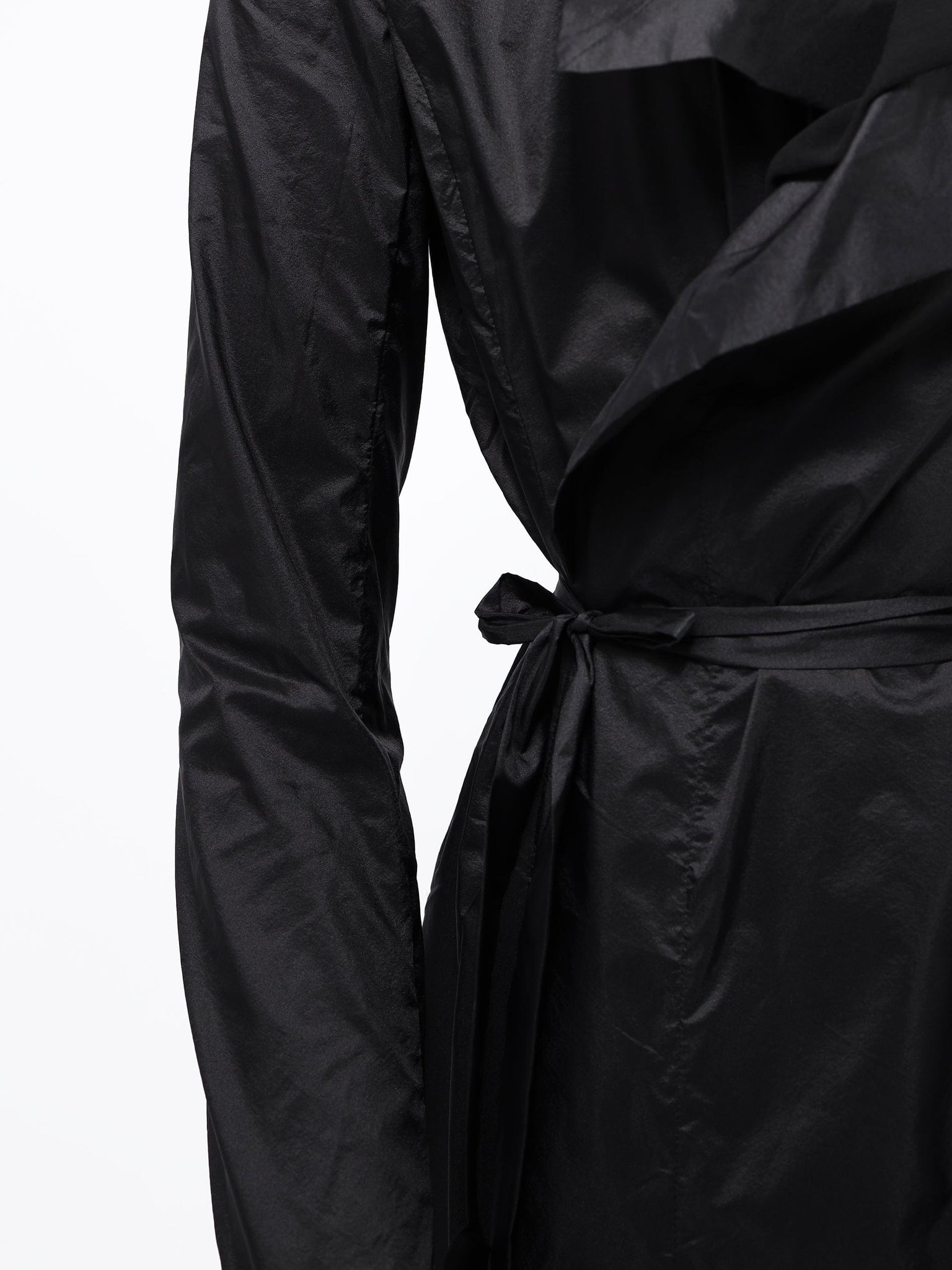 Asymmetric Lightweight Coat in Black