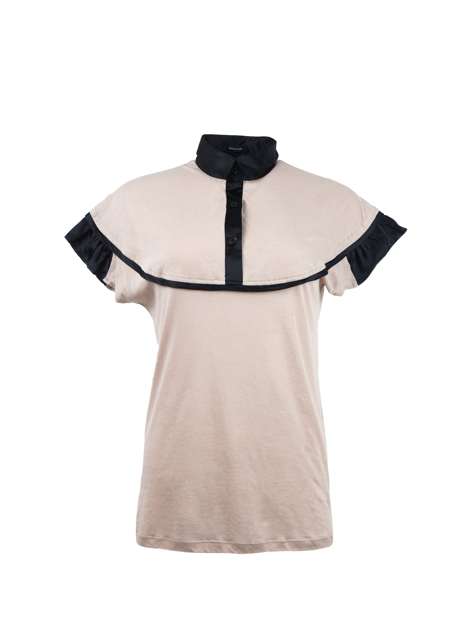 Beige Button Up T-Shirt