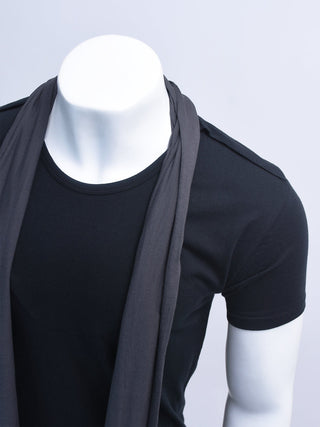 Black and Grey Draping T-Shirt