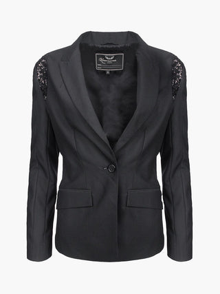 Black Blazer with Sequin Shoulder Detail