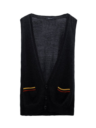 Black Button-Up Knitted Vest