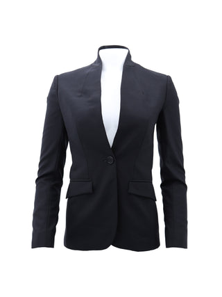 Black Button Up Wool Blazer