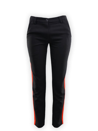 Black Cigarette Trousers with Red Stripe