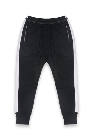 Black Jogging Bottoms With White Stripes