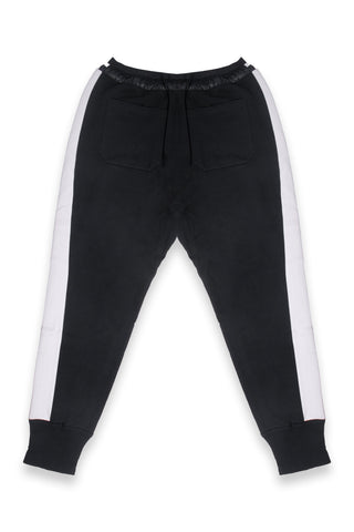 Black Jogging Bottoms With White Stripes