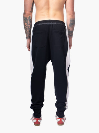 Black Jogging Bottoms With White Stripes