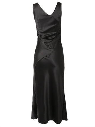 Black Silk Evening Slip Dress