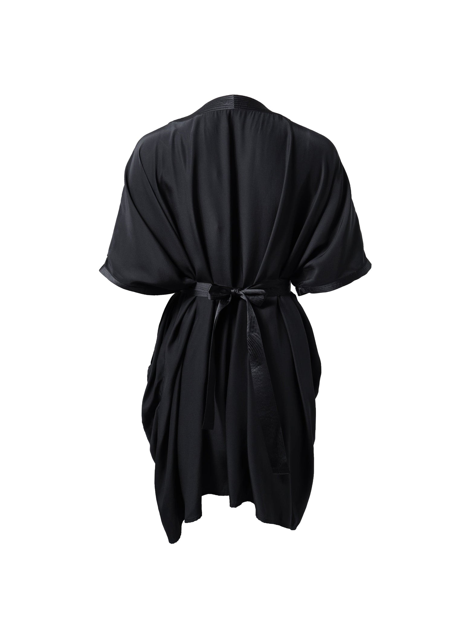 Black V-Neck Silk Dress