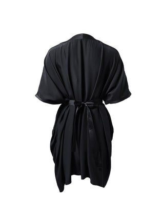 Black V-Neck Silk Dress