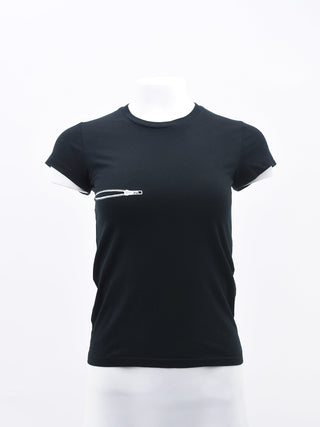 Black Zip Pocket Print T-Shirt