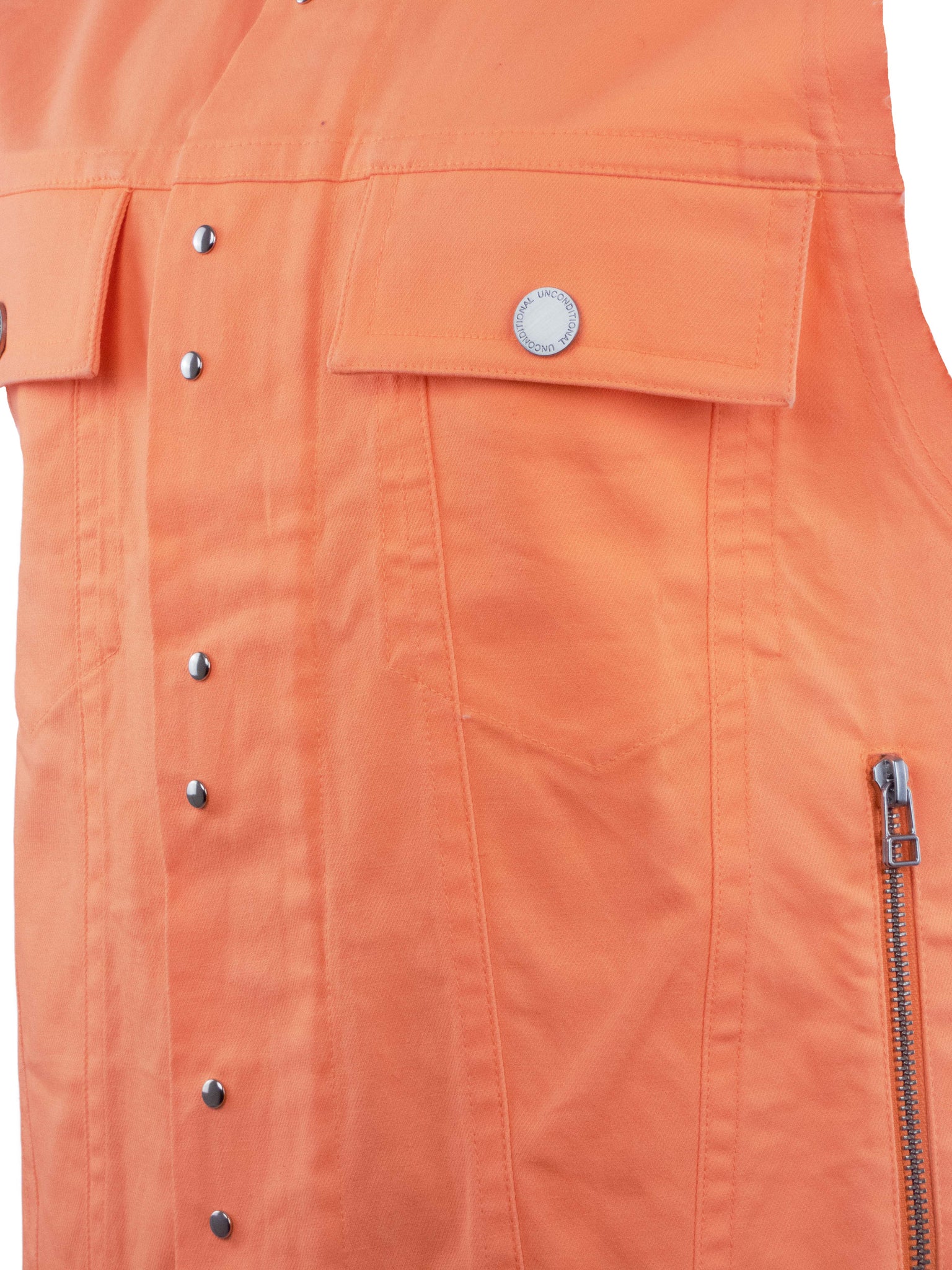 Bright orange denim jacket hotsell