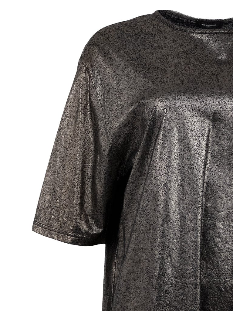 Bronze Foiled Cotton Oversized T-Shirt