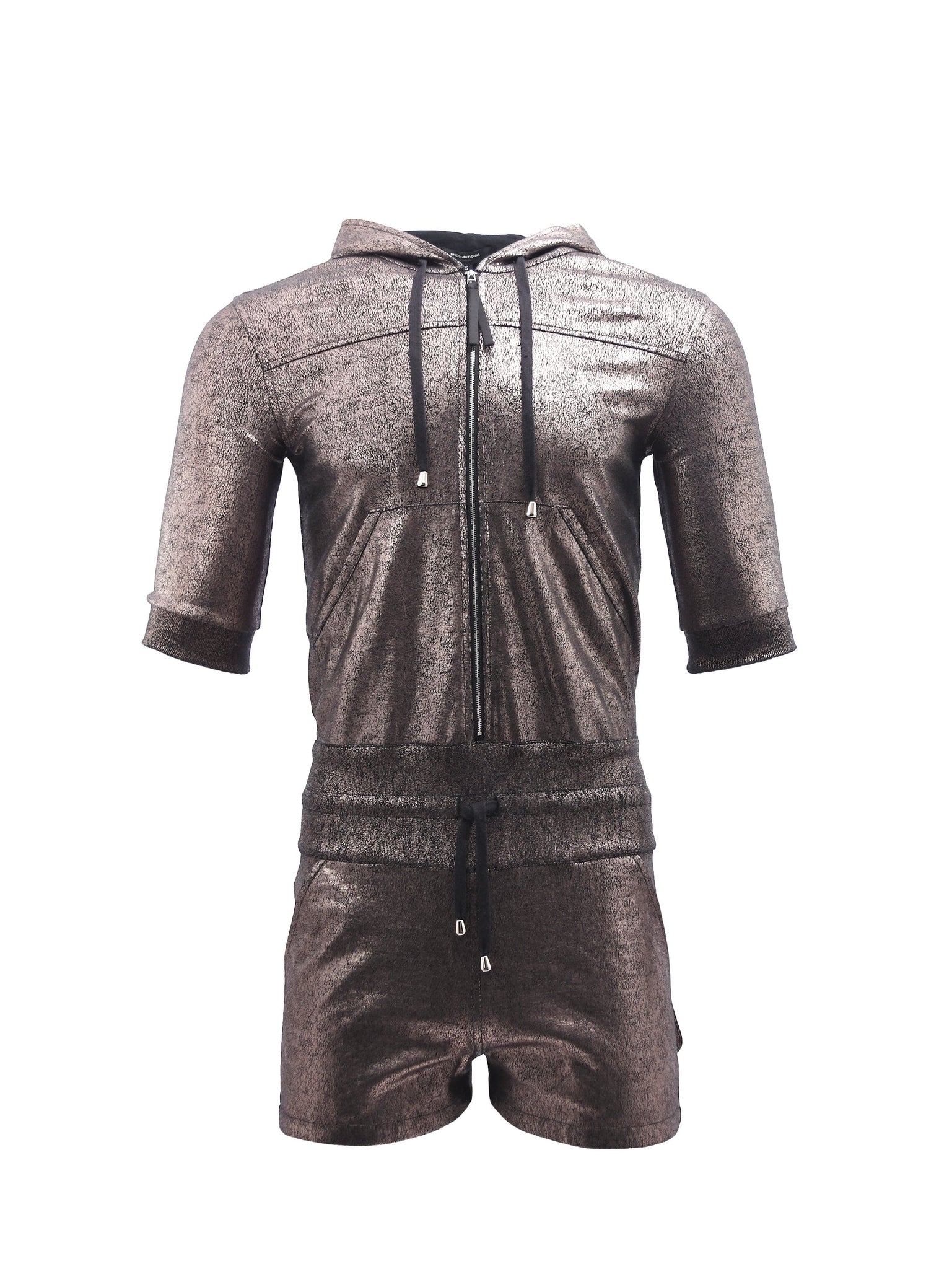 Bronze Foiled Hooded Playsuit