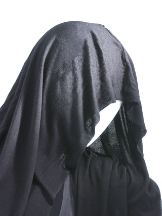 Charcoal and Black Hooded Drape T-Shirt