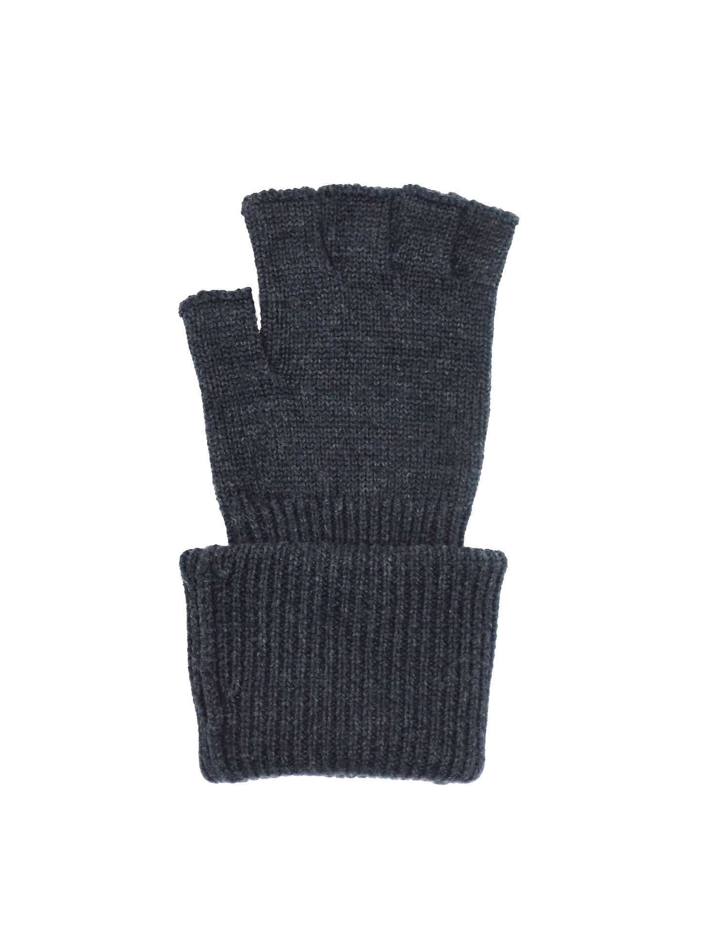 Charcoal Knit Fingerless Gloves