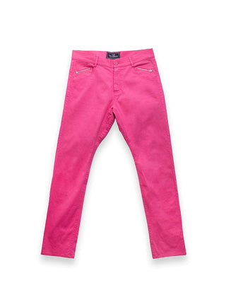 Dark Pink Jeans with Zip Pocket Detail