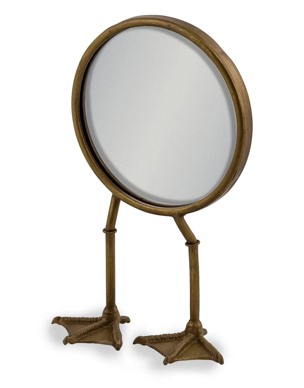 Distressed Gold Bird Legged Table Mirror