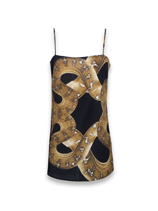 Gold Octopus Print Vest Top