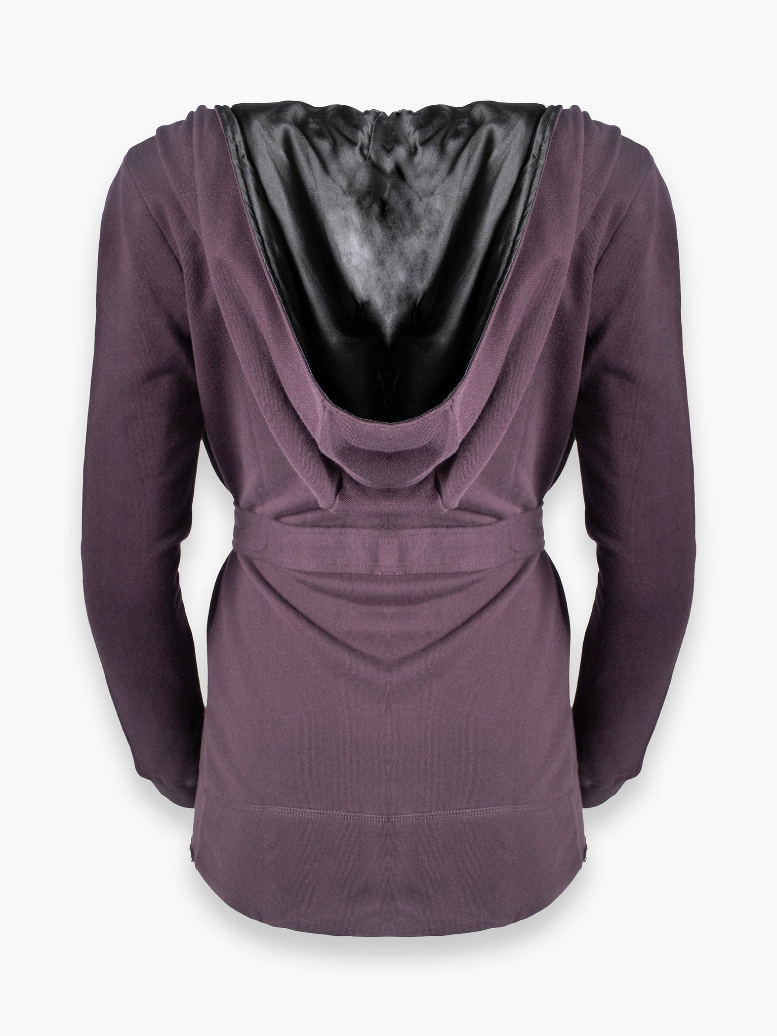 Grape Coloured Assymetrical Tie Up Hoodie