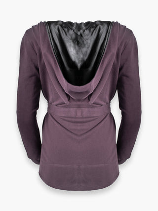 Grape Coloured Assymetrical Tie Up Hoodie