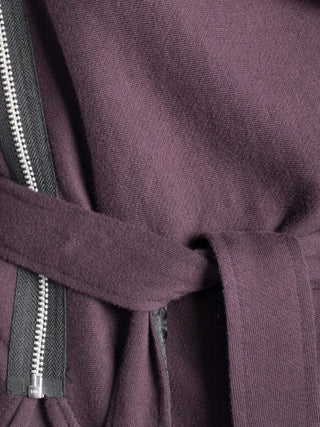 Grape Coloured Assymetrical Tie Up Hoodie