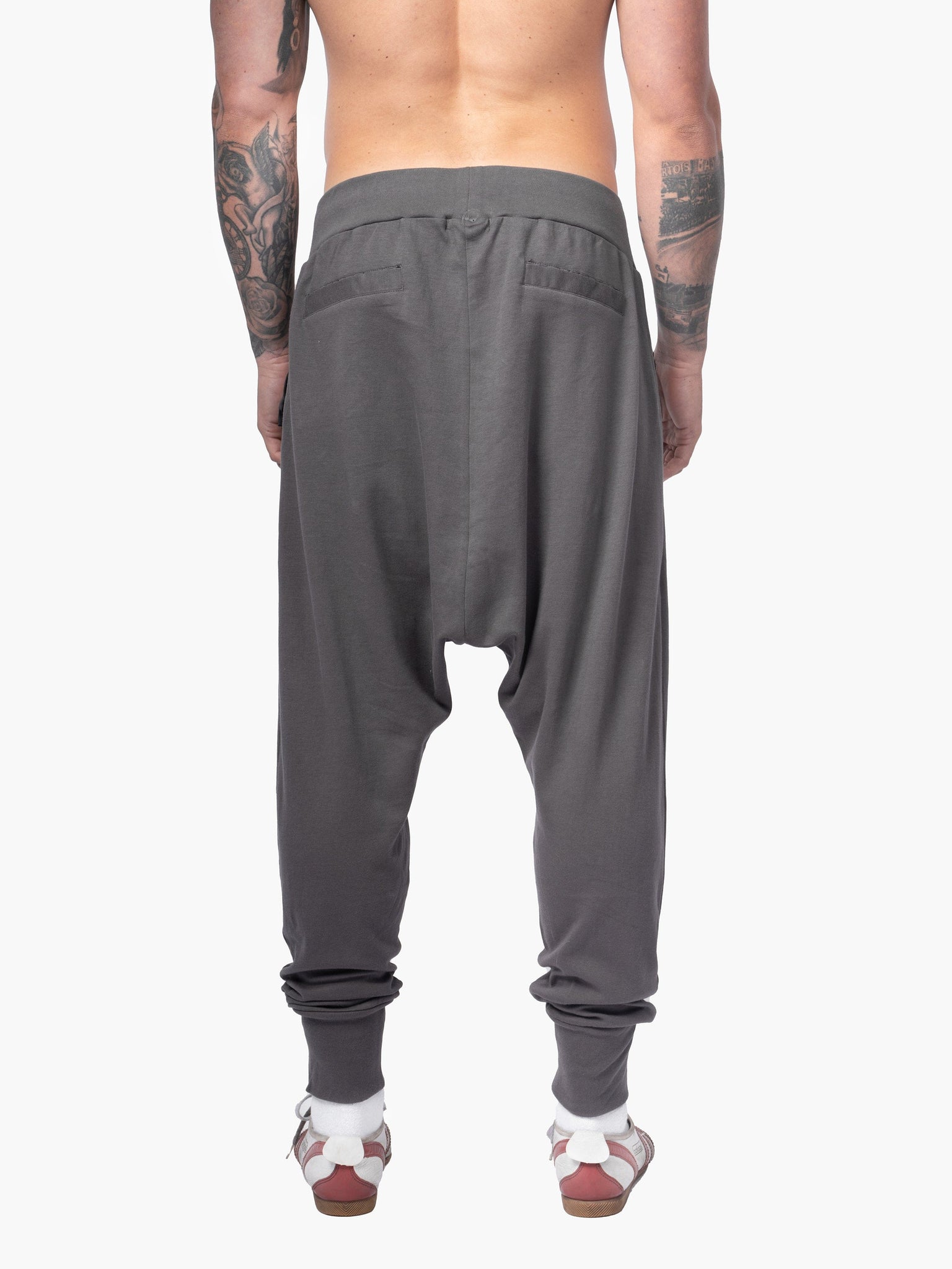 Grey Drop Crotch Joggers with Double Zip UNCONDITIONAL