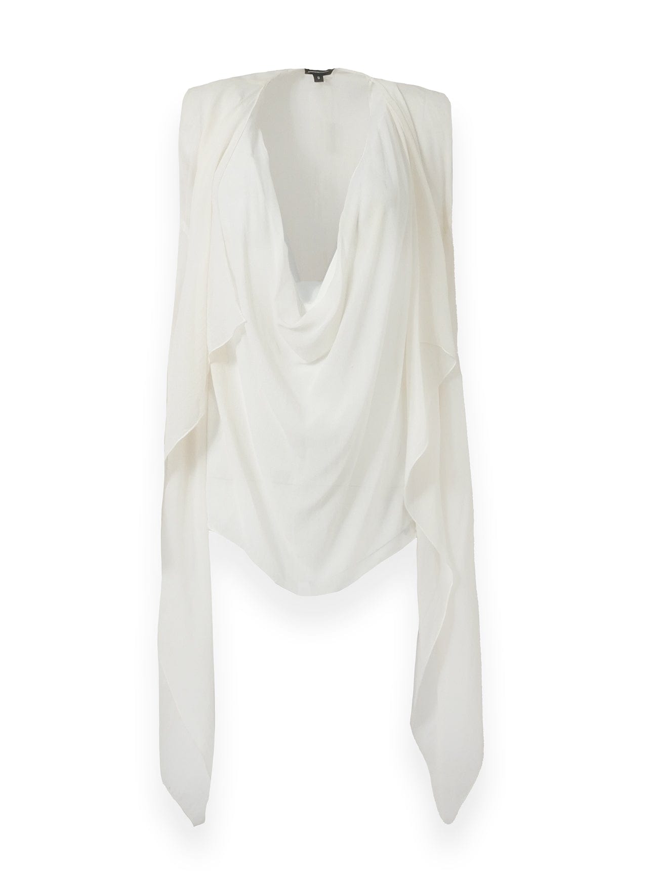 Light Cream Drape Sleeveless Blouse