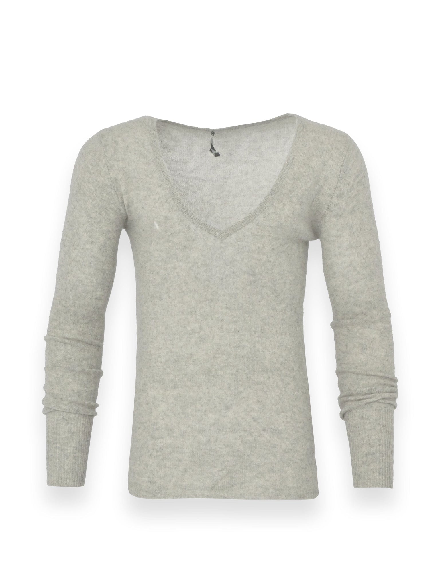 Light Grey Cashmere V Neck Jumper