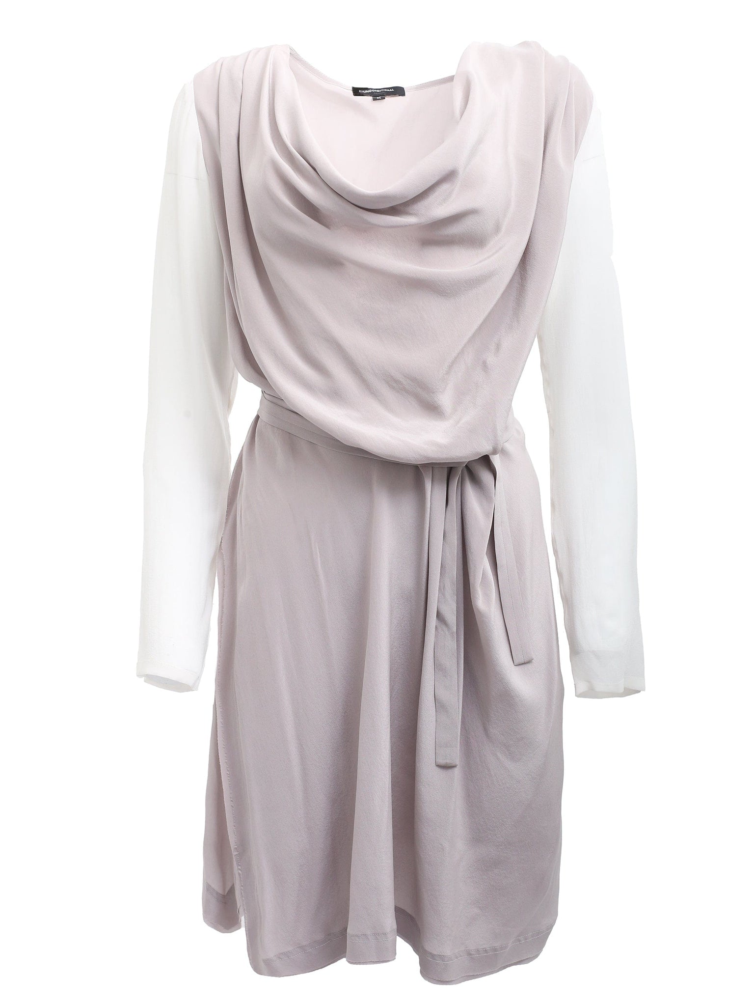 Lilac and White Chiffon Tie-Up Dress