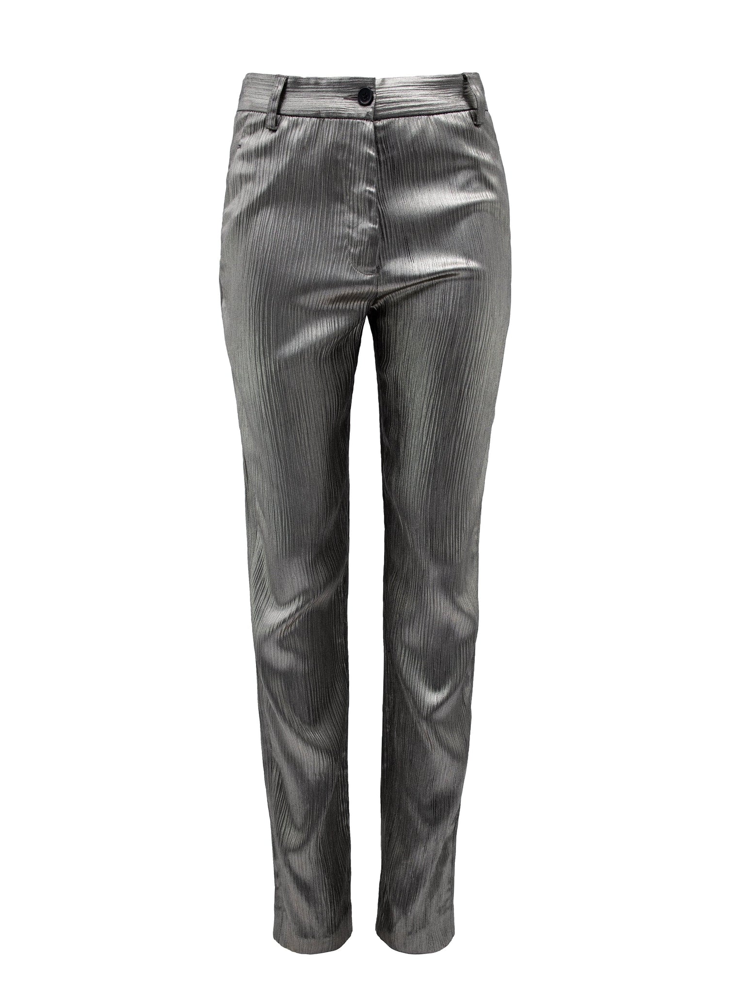 Metallic Ribbed Trousers