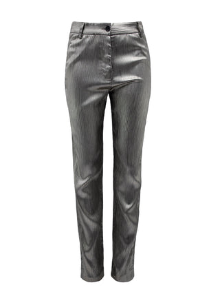 Metallic Ribbed Trousers