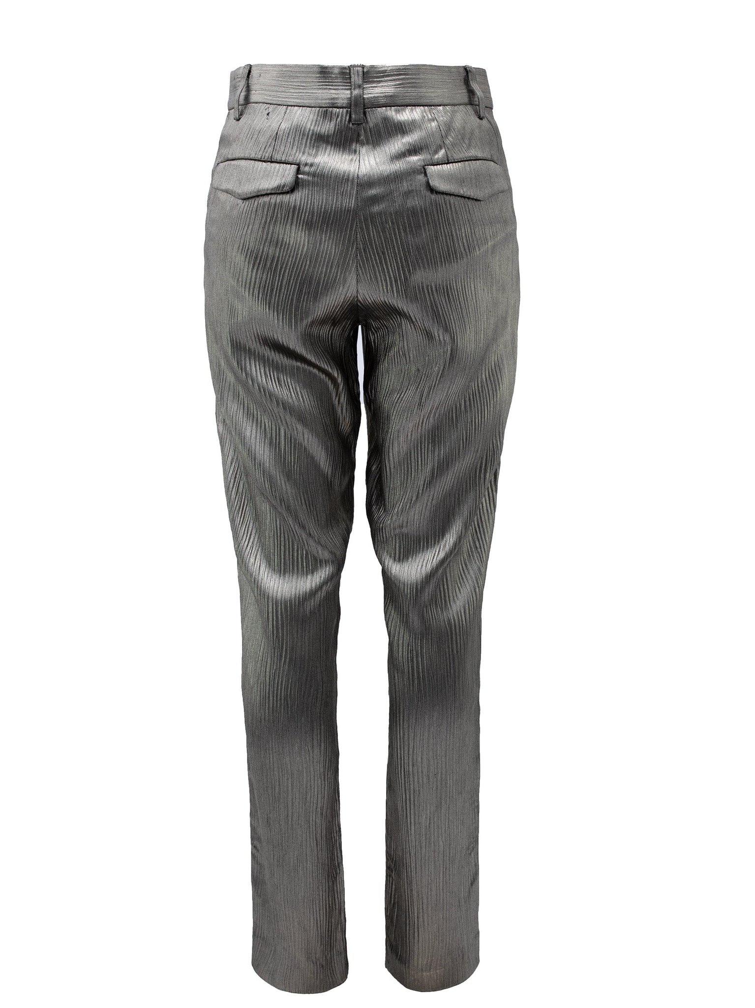 Metallic Ribbed Trousers