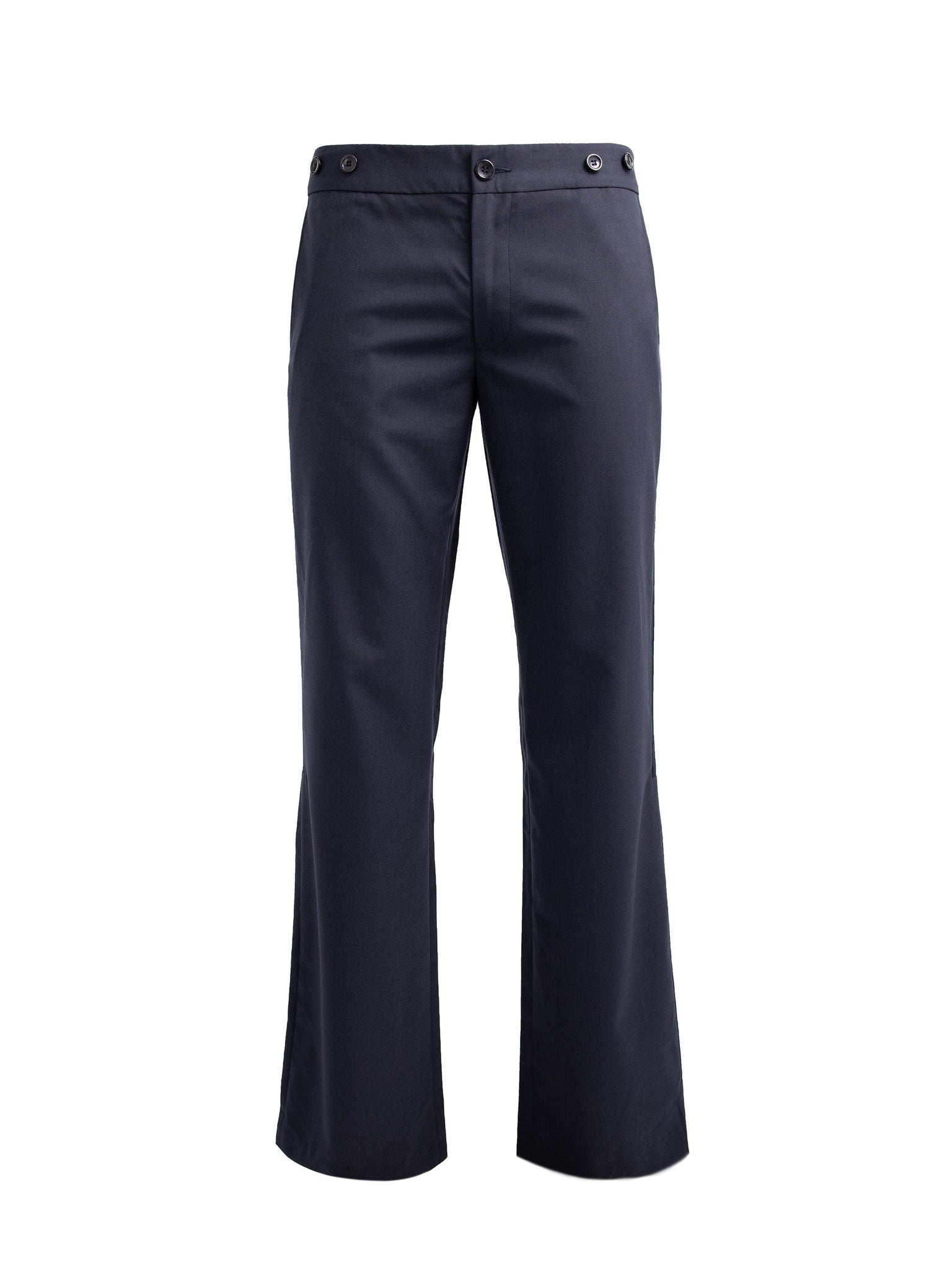 Navy Blue Trousers with Silk Stripe