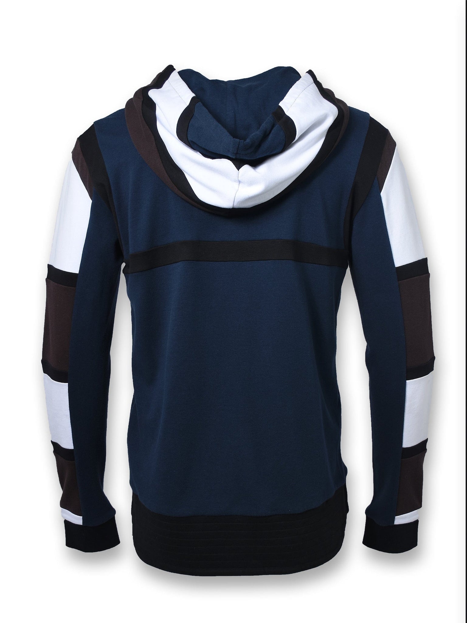 Navy Striped  Zip-Up Hoodie