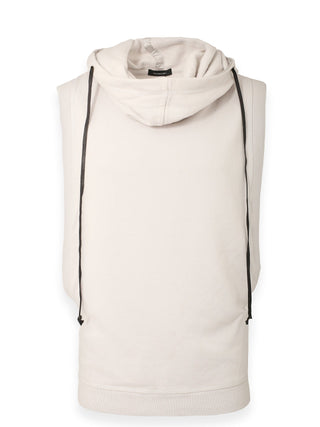 Sleeveless Light Grey Ghost Hoodie