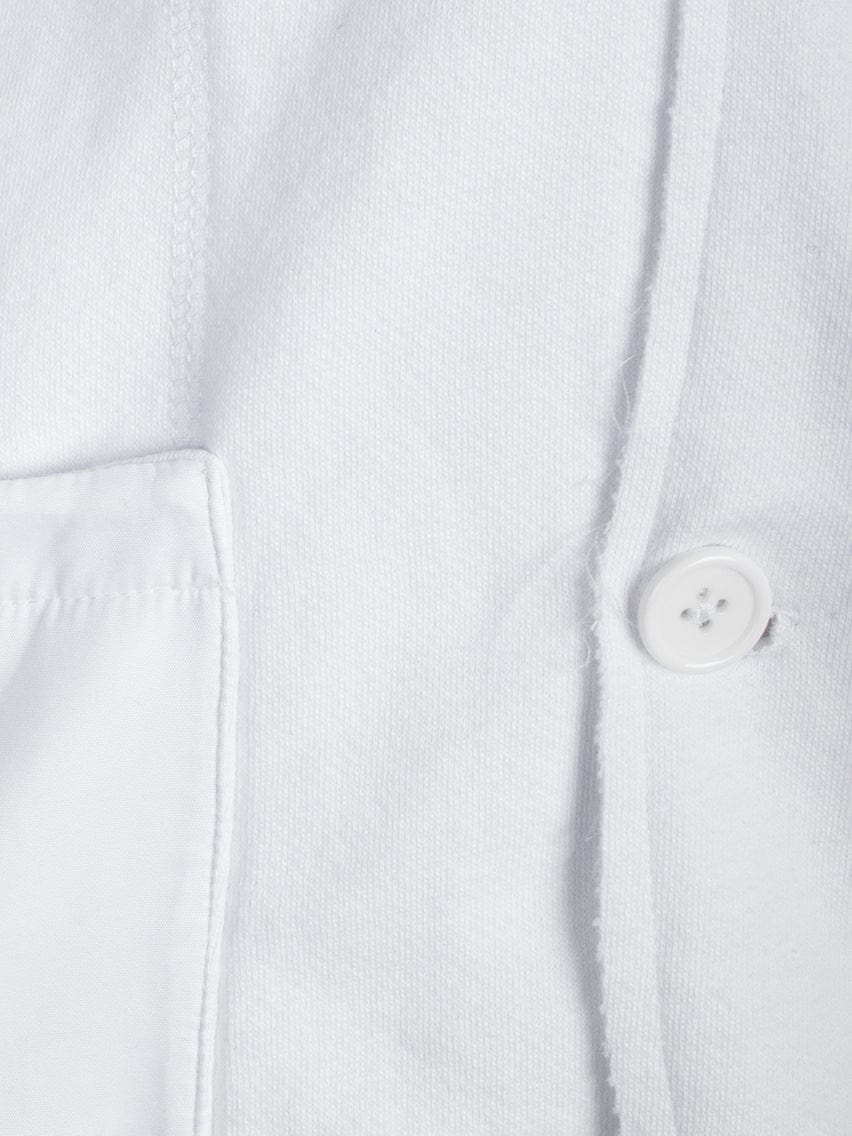 White Cotton Light Button Up Jacket