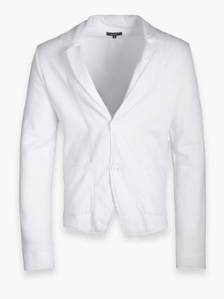 White Cotton Light Button Up Jacket