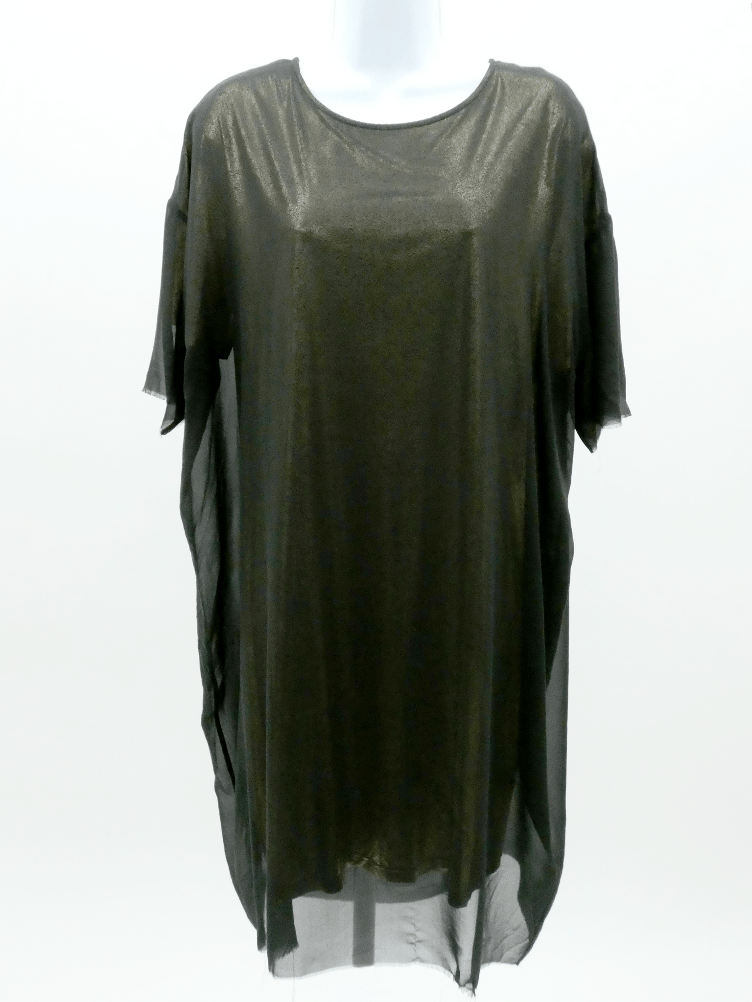 Black & Gold Foiled Rayon Jersey Dress