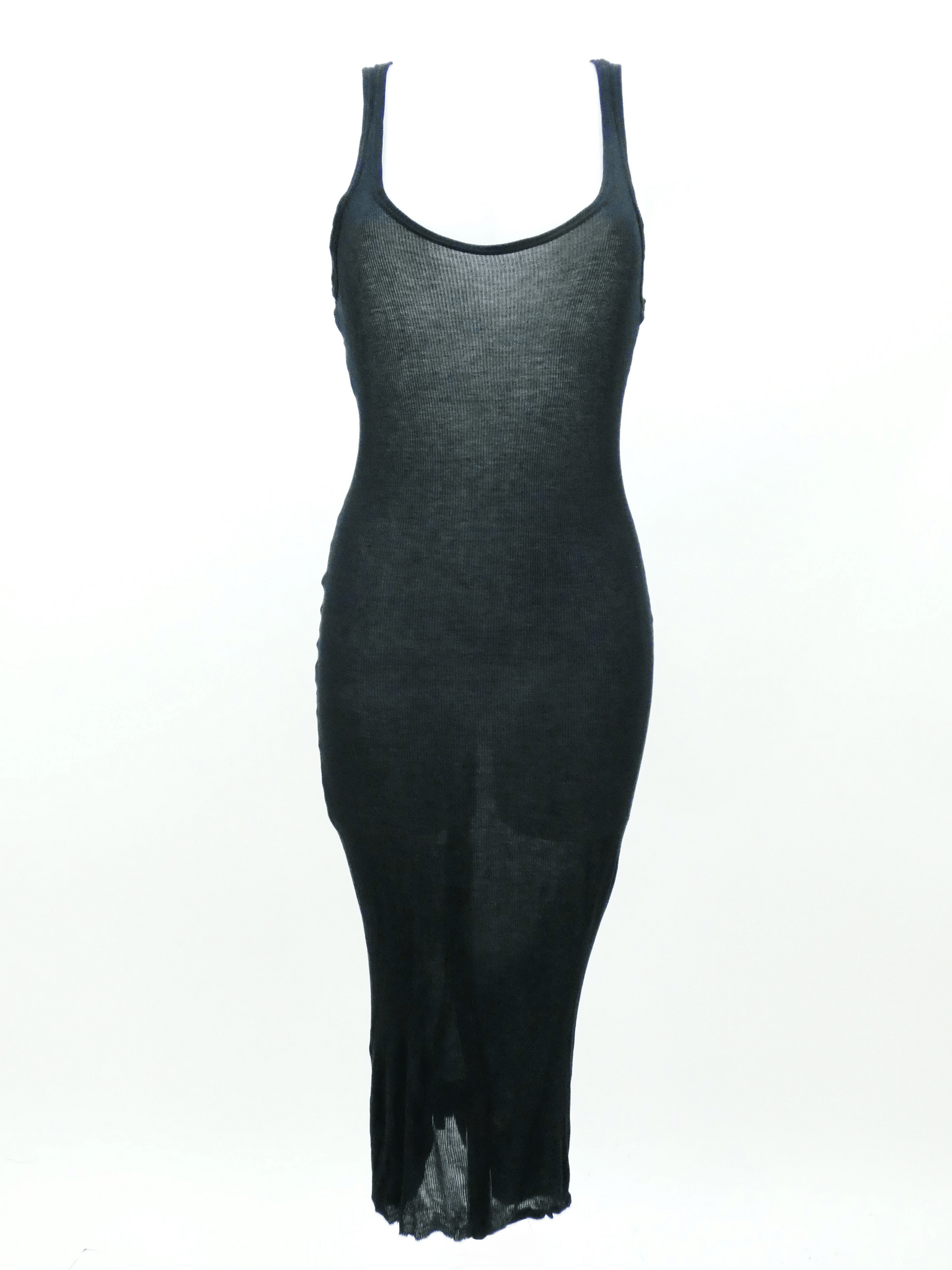 Black Ribbed Vest Dress