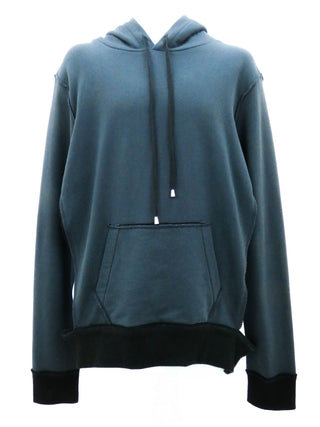 Blue/Grey Cotton Hooded Sweatshirt with Cut Out Detailing