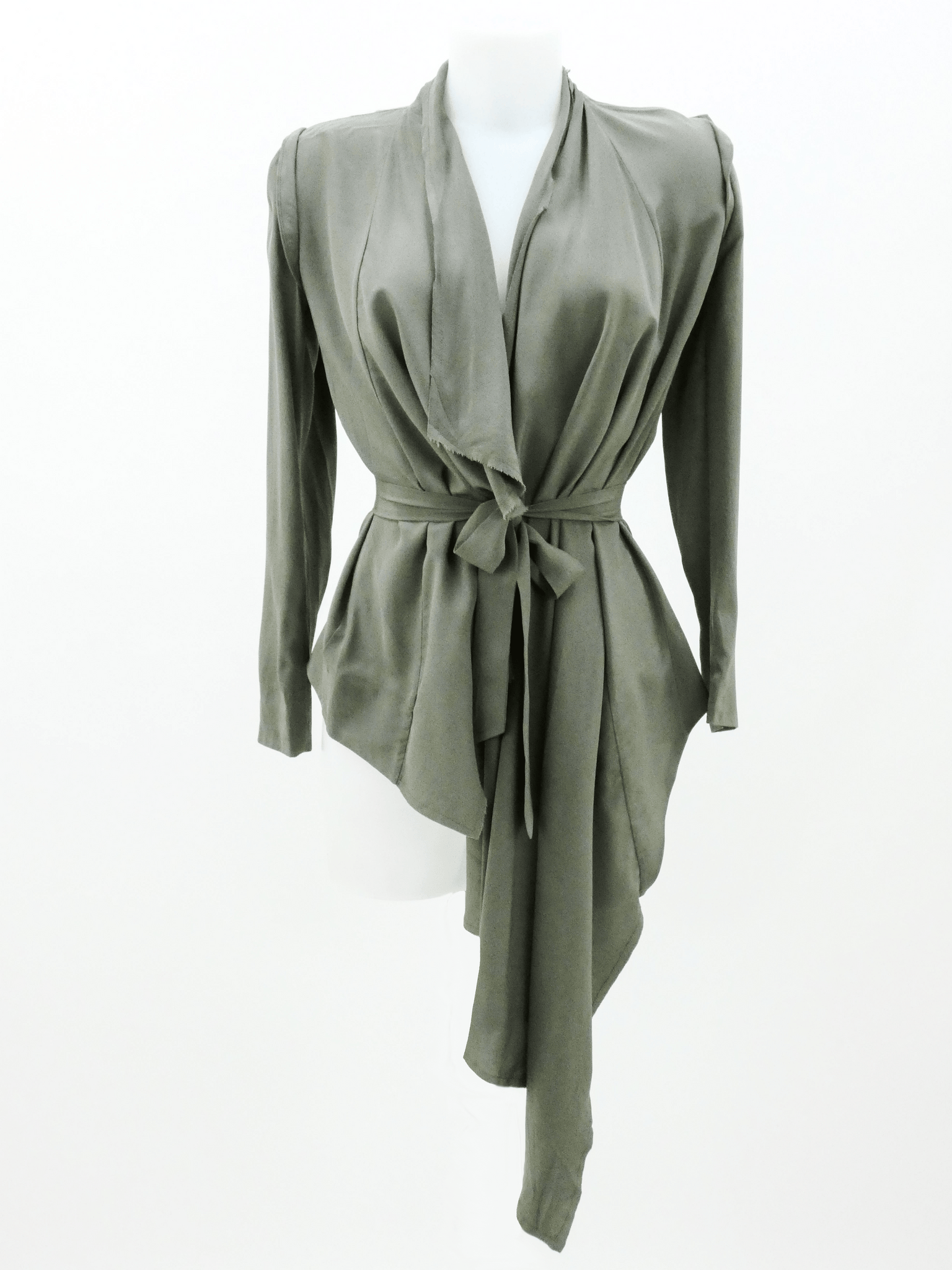 Grey Tie Silk Jacket